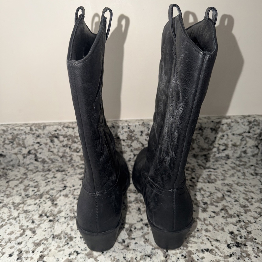 Charles Albert Women's 100% Vegan Leather Western Black Boots Yeehaw Size 11 - Picture 10 of 12